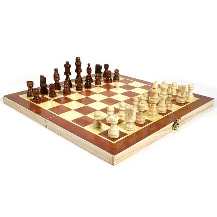 Wooden Chess Set with Board Storage Box Christmas Gift Kids Toy International Chess, Customized