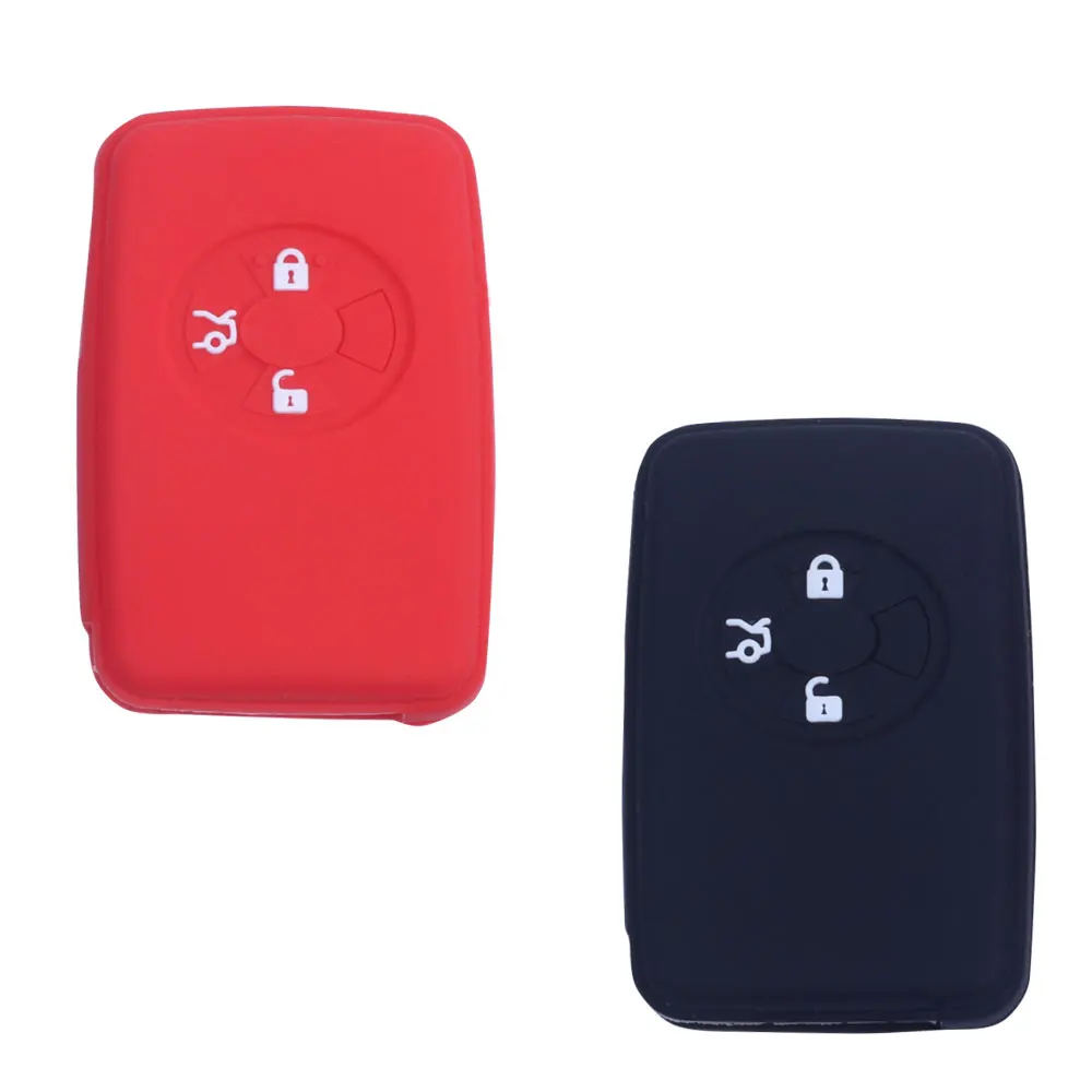 

Silicone rubber Car Key FOB Case cover holder for Toyota Corolla Yaris Mark X Hilux Vitz Rav4 Aqua Camry auris smart remote key