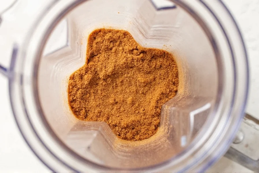 Step-by-step process of making cinnamon sugar in a white ceramic bowl with wooden spoon and measuring spoons