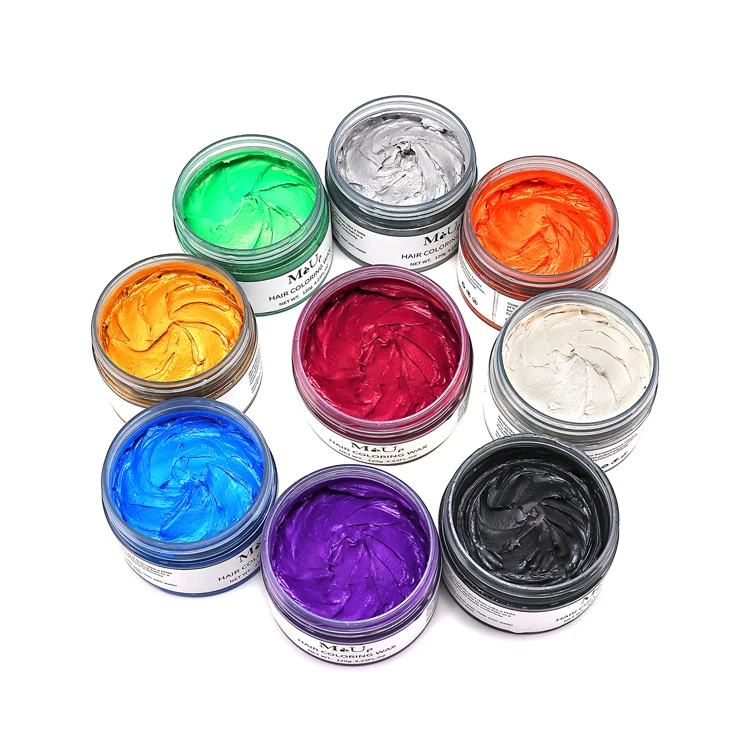 

Custom Logo Natural Organic Cream Paint Styling Party Dye Temporary Clay Hair Color Wax, Customised color
