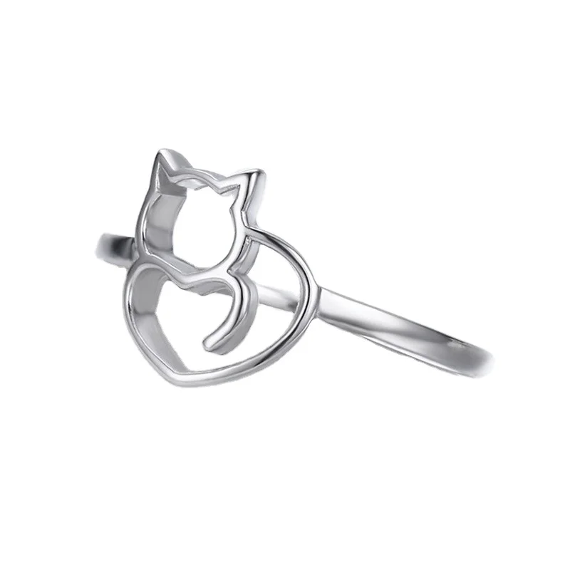 

2020 New 925 Silver Sterling Accessories Women Naughty Little Cat Ring