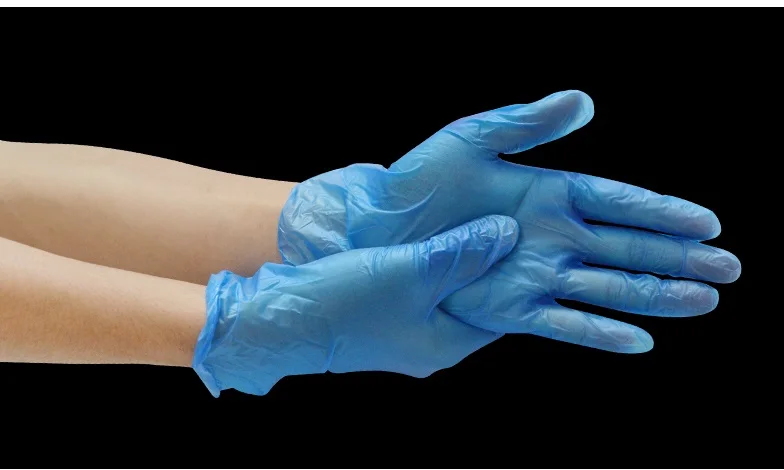 一次性蓝色乙烯基手套/食品厂使用乙烯基手套