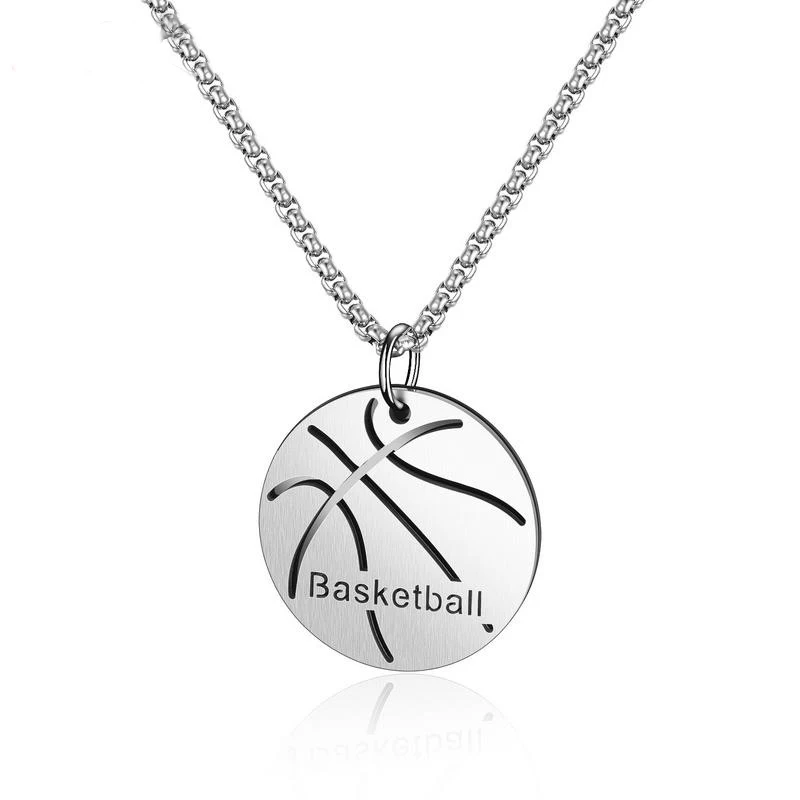 

2019 Titanium Steel Sports Necklace For Men Fashion Basketball Pendant Necklace Streetball Jewelry Necklace (KSS235), Same as the picture