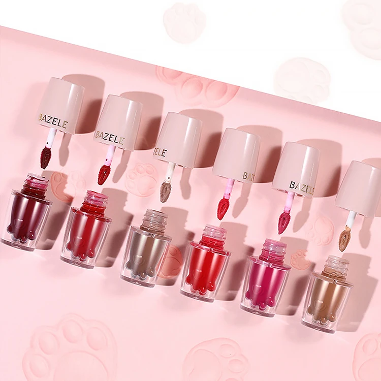 

Pudaier Hot selling Cat's paw series 18 colors Matte Lipstick Liquid Long Lasting Matte Liquid Lipstick, 14colors