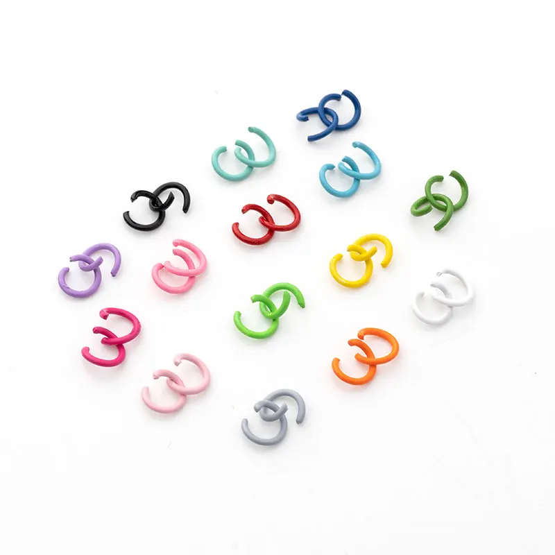

100PCS/bag of 8mm paint connection iron split jump ring jewelry accessories buckle spacing beads DIY accessories wholesale, 15kinds of color