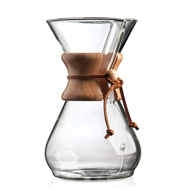 

Custom Handmade Cafe Filter Pour Over Jug Pourover Drip Glass Coffee Pot with 400ml 600 ml 800ml, Transparent clear