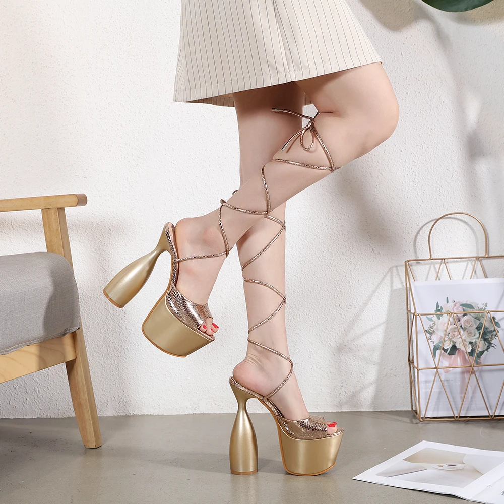 

Nightclub party fashion high heeled women's shoes
