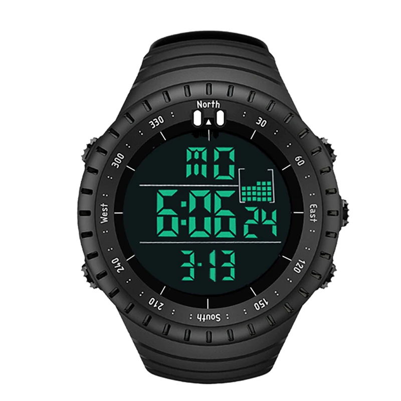 

SENORS Sport Watch Men Outdoor Digital Watches LED Electronic Wristwatch Military Alarm Male Clock Digital, Black blue
