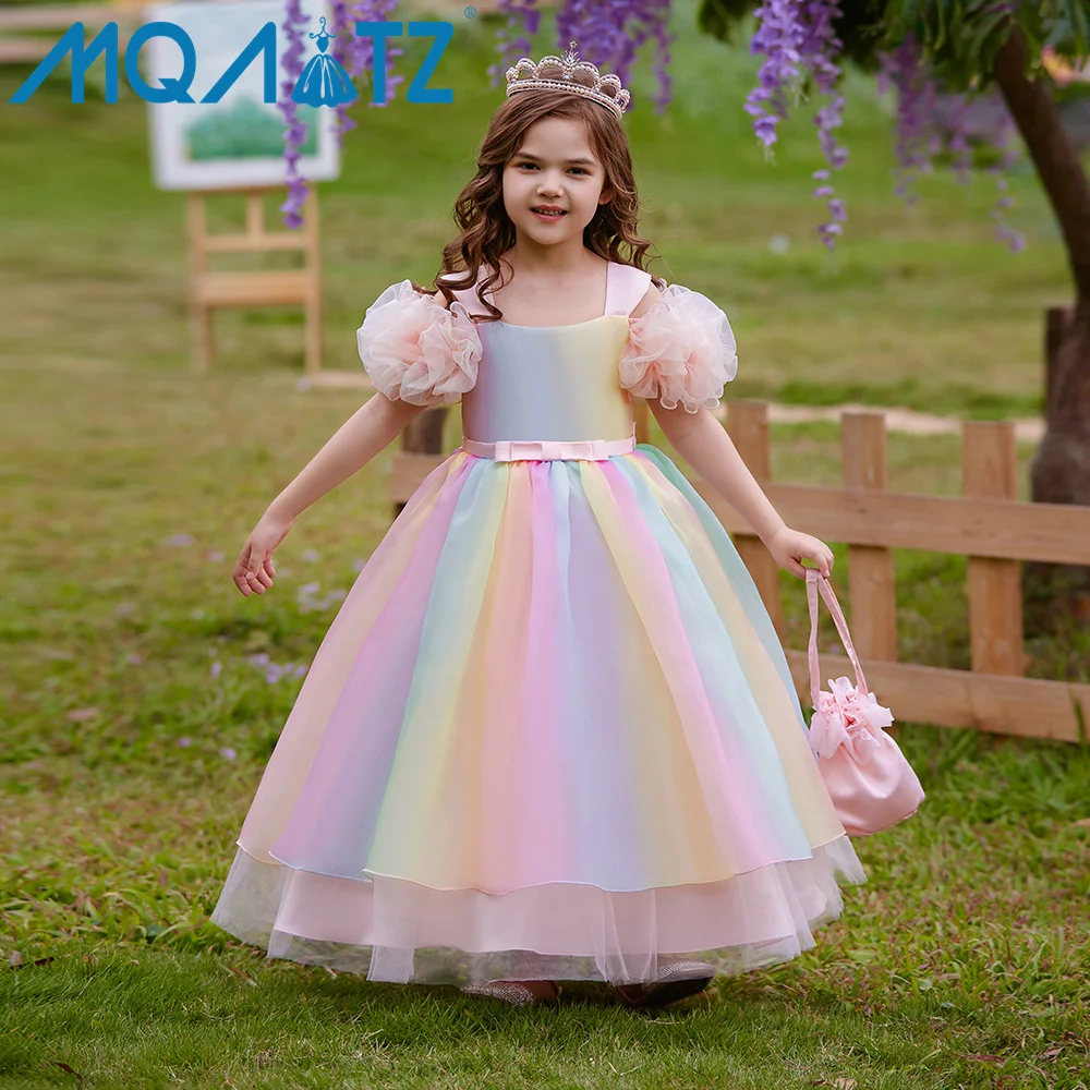 

MQATZ Wholesale Children Flower Girl Dress Kids Birthday Party Dress 7 Years Old Girl Dress