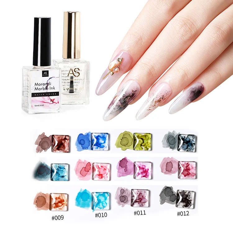 

AS Watercolor Ink Gel Polish Blooming Gel Nail Polish Marble Flower Nail Paint Gel Blossom Watercolor Effect Autumn Design