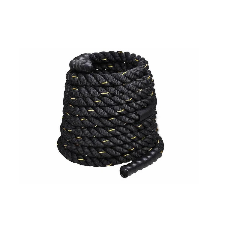 

50mm*3m Customizable Pattern Fitness Battle Rope with Handle Black Carton Packing Polyester Fitness