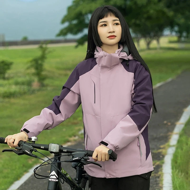 Unisex Two-piece Winter Outdoor Hooded Windproof Thermal Jacket with Zipper Professional Escort Travel