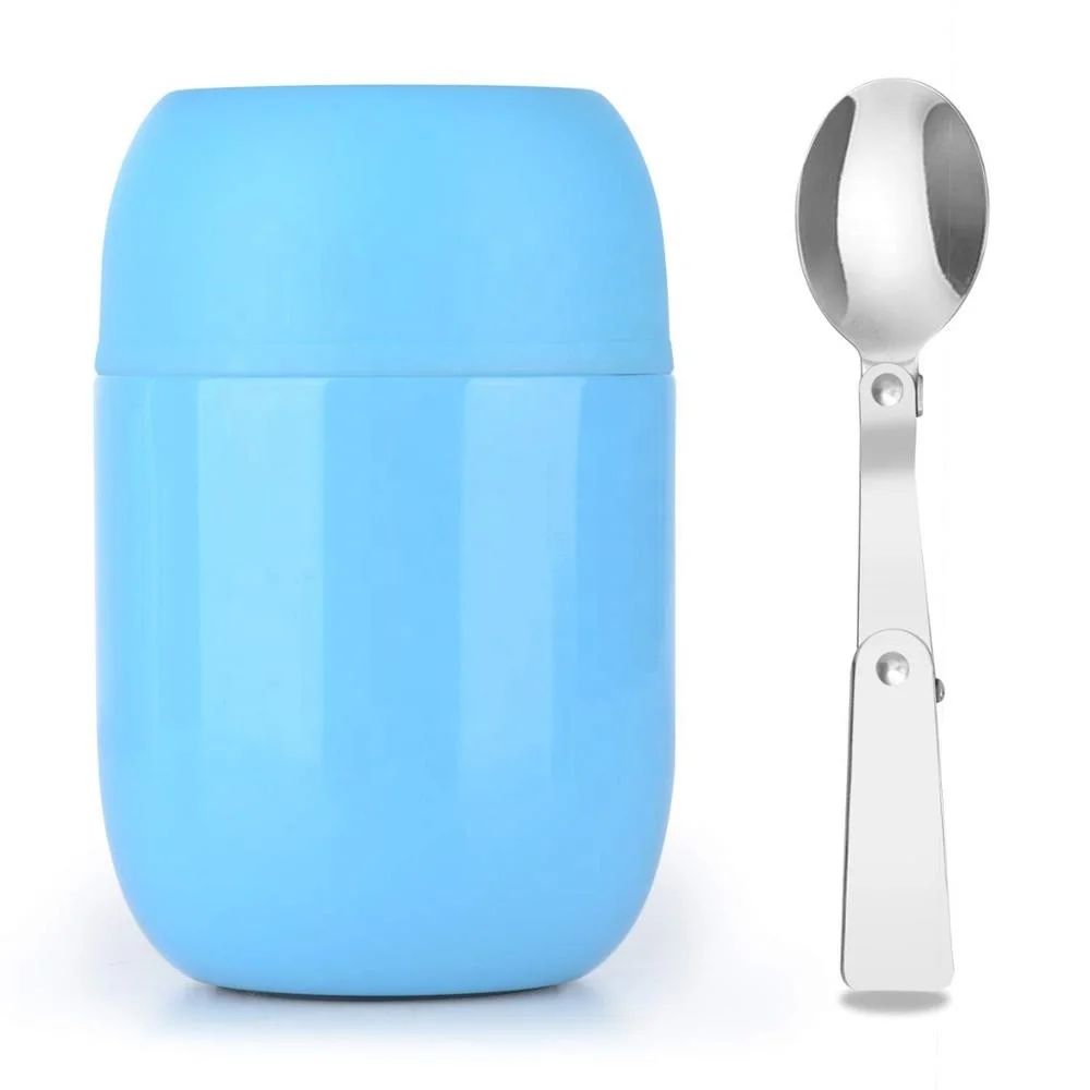 Leak Proof Insulated Lunch Container Thermos Food Jar 16 oz Stainless Steel Vacuum Bento Lunch Box for Kids Adult with Spoon