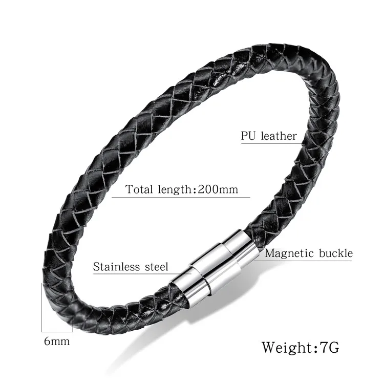 

fashion Simple men's Leather Bracelets, Black and brown