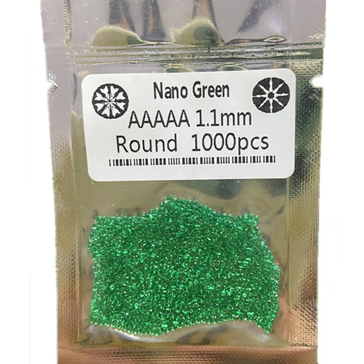 

Redleaf Jewelry hot sale loose nano gems AAAAA small round 0.8mm-4.0mm round brilliant cut green nano gems for jewelry
