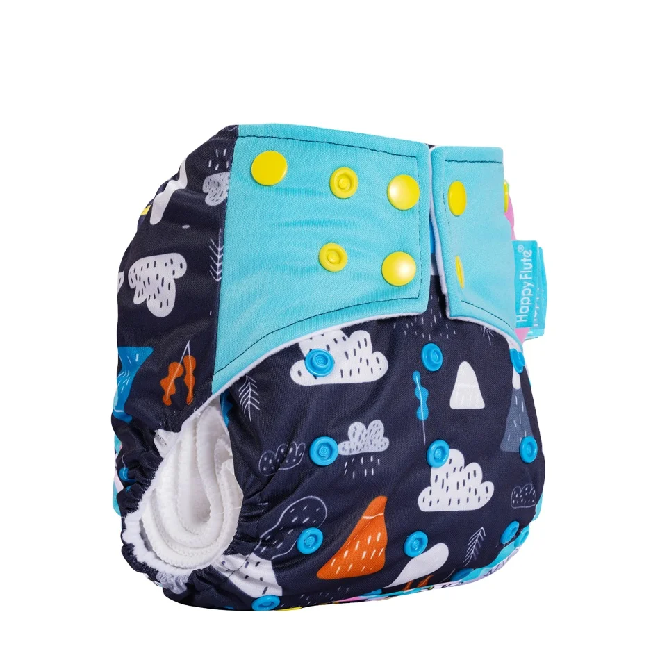 

Happyflute 100% polyester Baby Cloth Diapers Washable Pocket Nappy with out microfiber insert Reusable Cloth Diaper Covers, Colorful