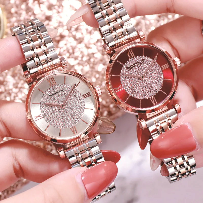 

Luxury Crystal Women Bracelet Watches 2019 Top Brand Fashion Casual Quartz Full Steel Round Dial Waterproof Female Wristwatch