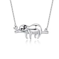 

925 Sterling Silver Sloth Pendant Necklace Sterling Silver Slider Animal Necklaces