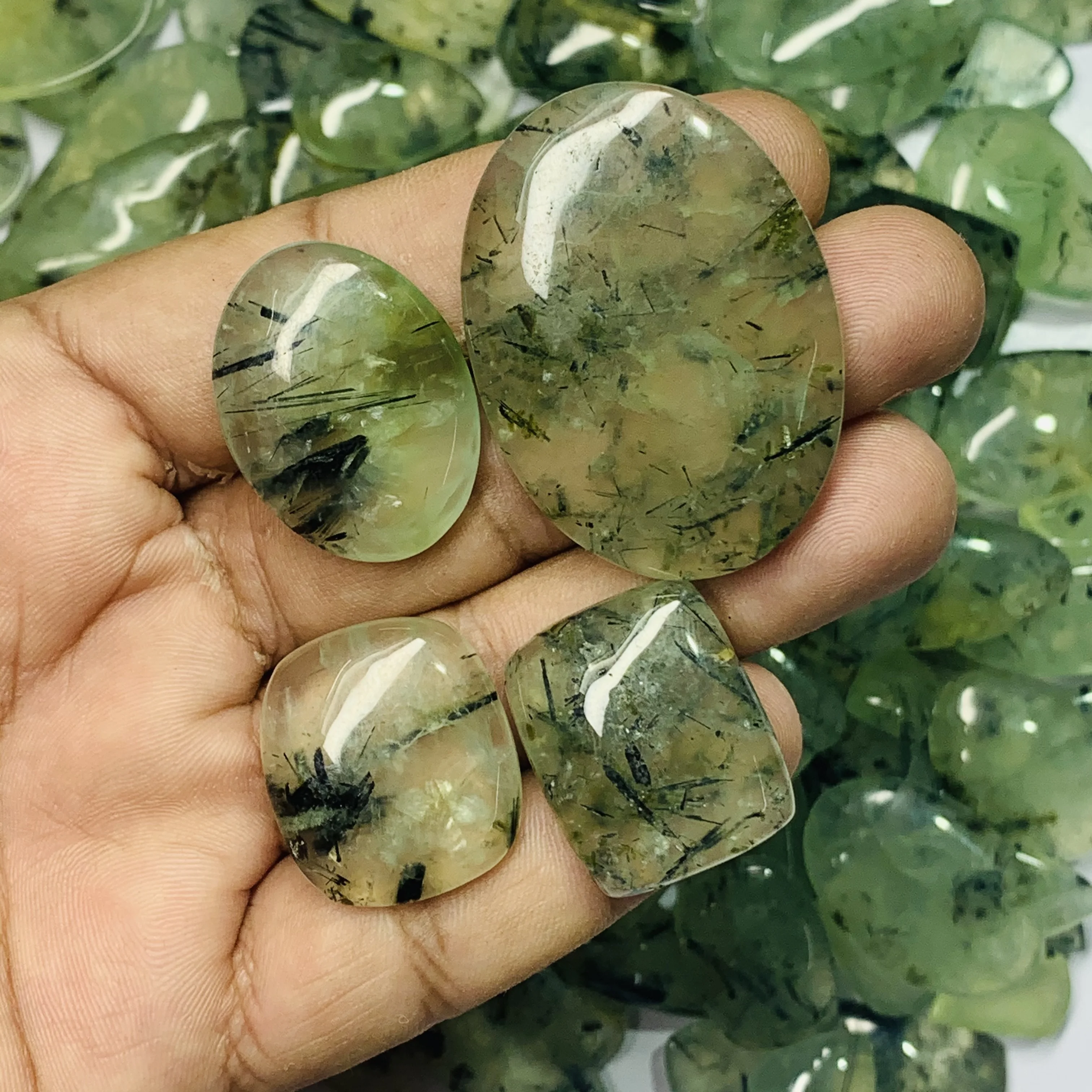 Details about   Lot Natural Prehnite Chalcedony 5mm-20mm Cushion Cabochon loose Gemstone 