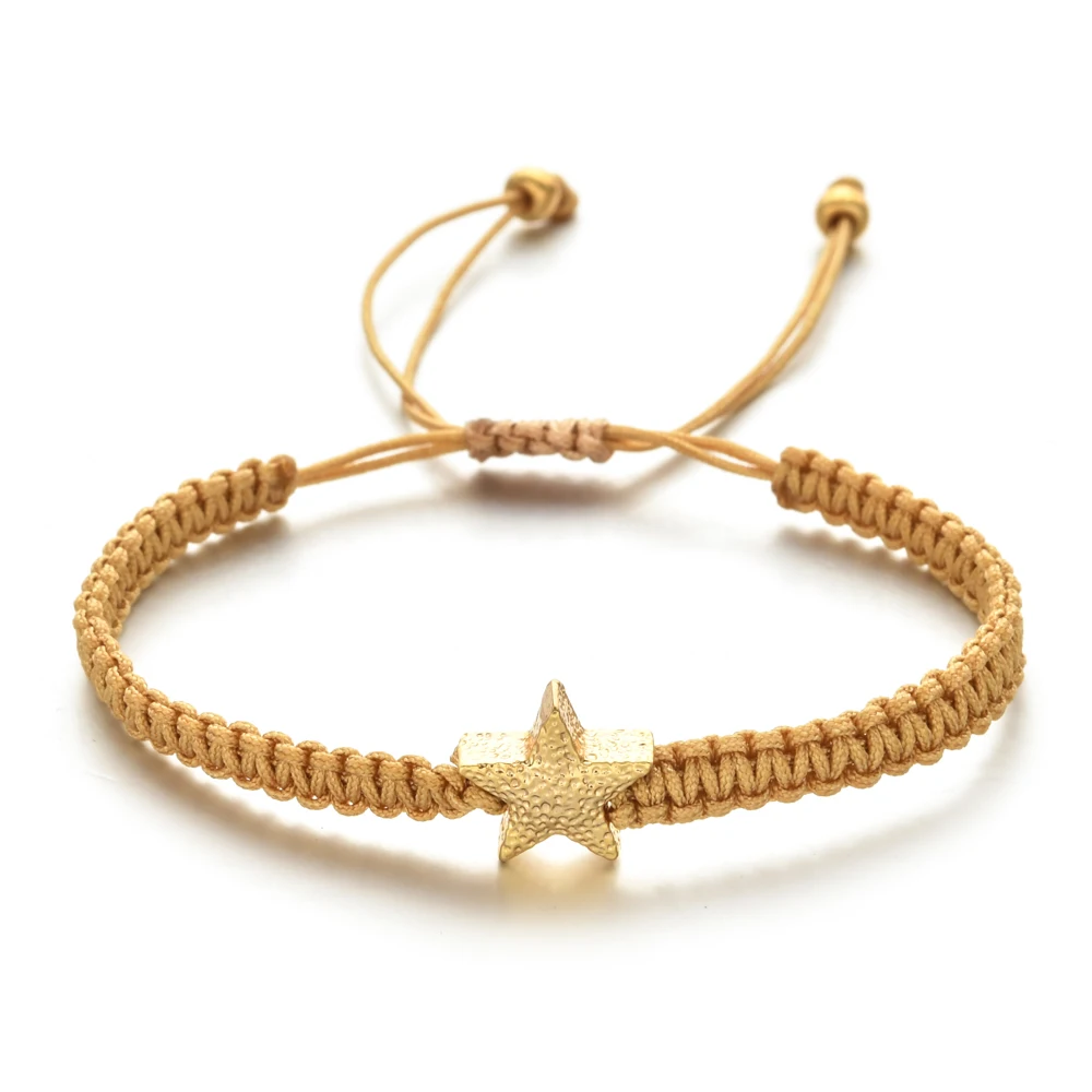 

Cute Lucky Star Women Bracelet Handmade Braid Simple Adjustable Cord String Charm Bracelets for Women Girl Jewelry