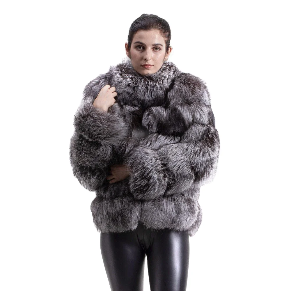 

QIUCHEN- QC8139 women winter plus size fox fur pelt jacket luxury fashion coat long sleeve real fox fur coat