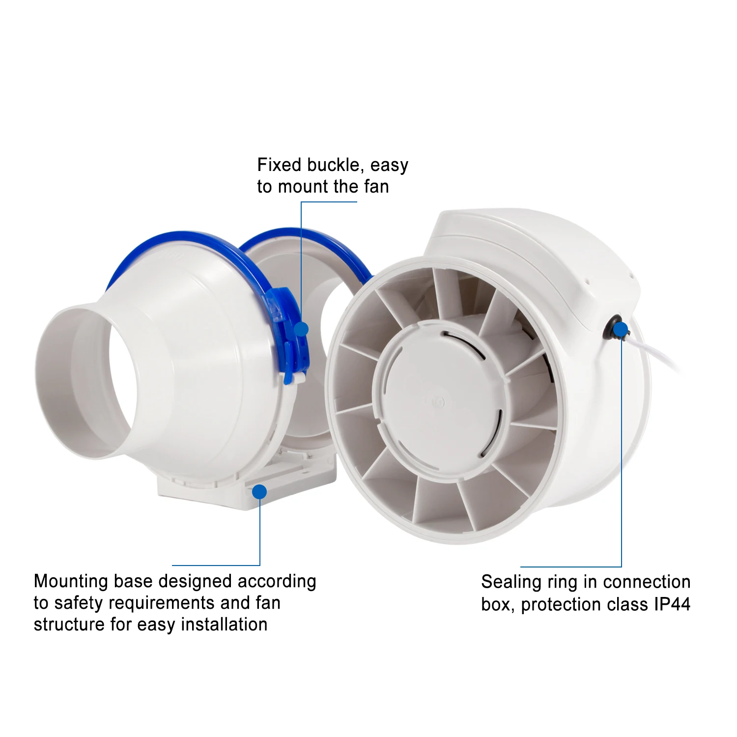 4 Inch Small Silent Inline Centrifugal Duct Extractor Fan For Grow Room