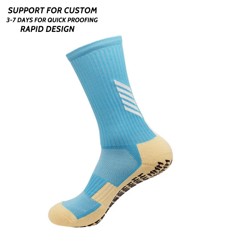 

2020 Custom Men Crew Anti Slip Silicone Football Soccer Socks