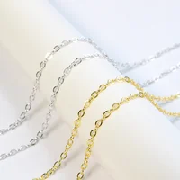 

Wholesale 925 sterling silver accessory bulk semi-finished chain in flat ROLO pattern for jewelry making