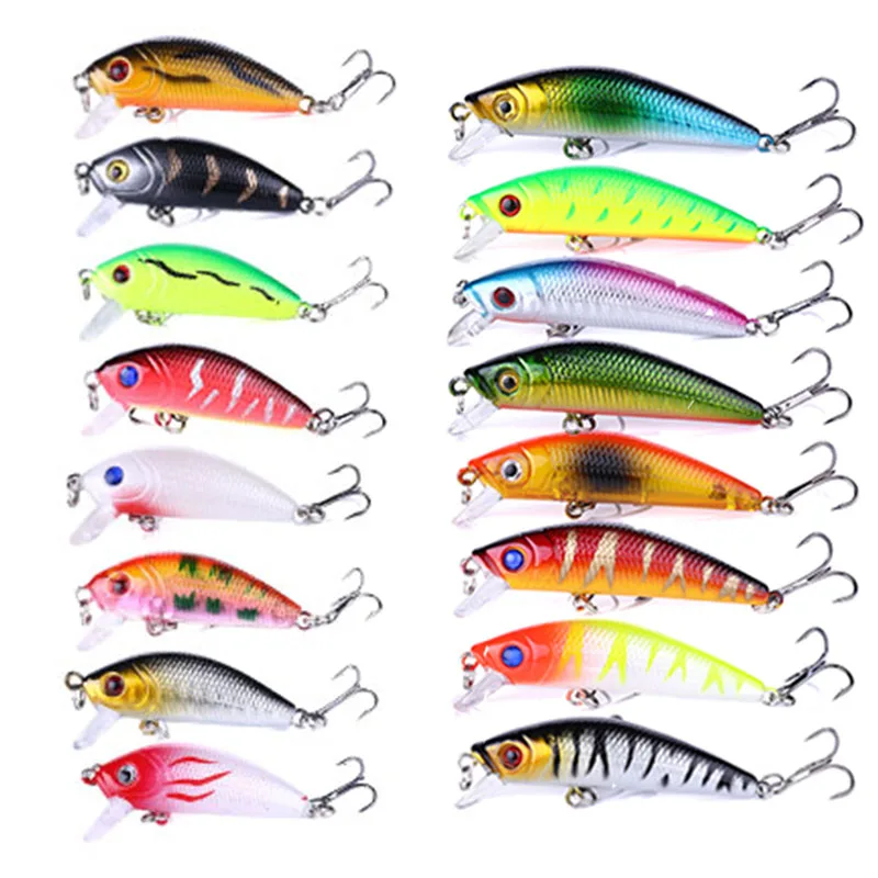 Wholesale Combo1-18 Artificial ABS Hard Plastic Baits Kit Minnow Crankbaits Popper Jerkbait Fishing Lures Set