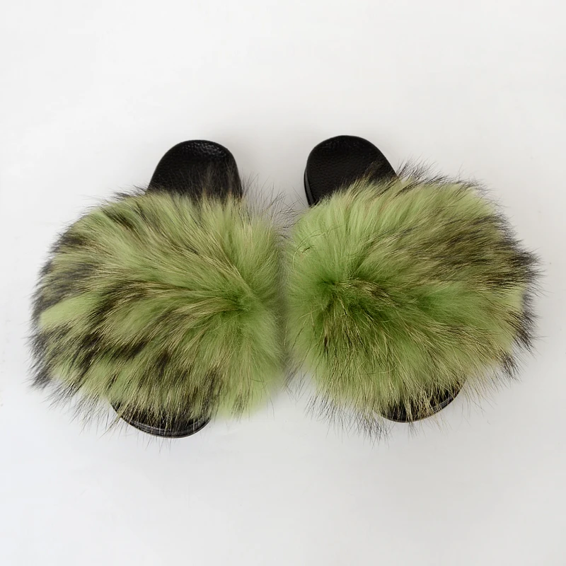 
2020 Wholesale New Fashion Fur Slippers Luxury Mink Fur Women Slides Ladies Mink Real Fur Fluffy Slippers 