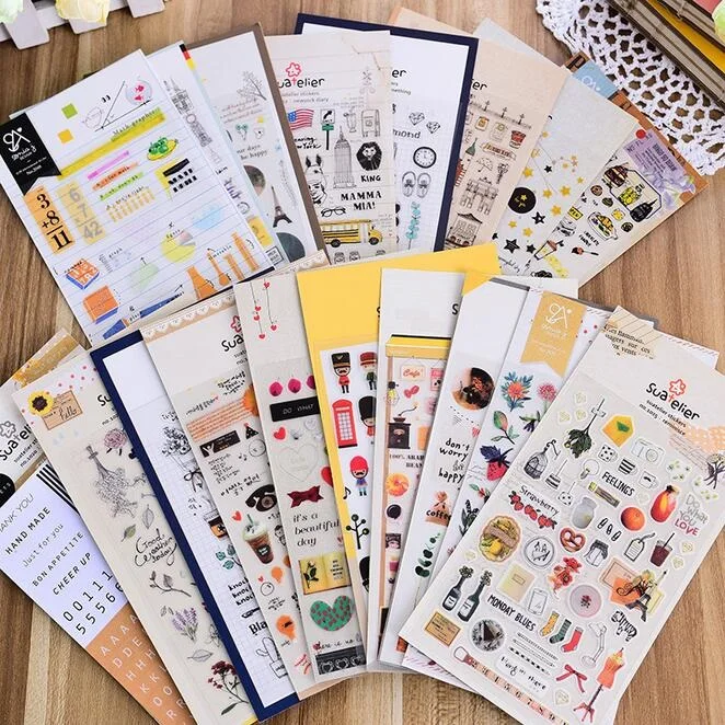 

1pcs/pack Kawaii Korea fashion Vintage life mix paper sticker hot sell Students' decoration Diary sticker office school supply