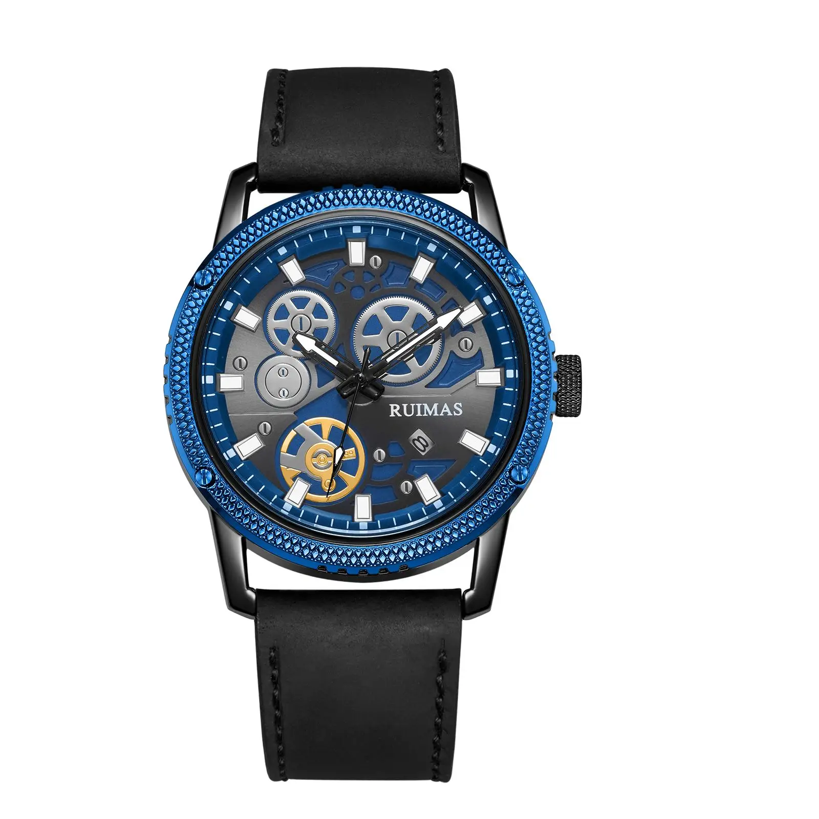 

RUIMAS Fashion Quartz Genuine Leather Watches Business Men Luxury Watch