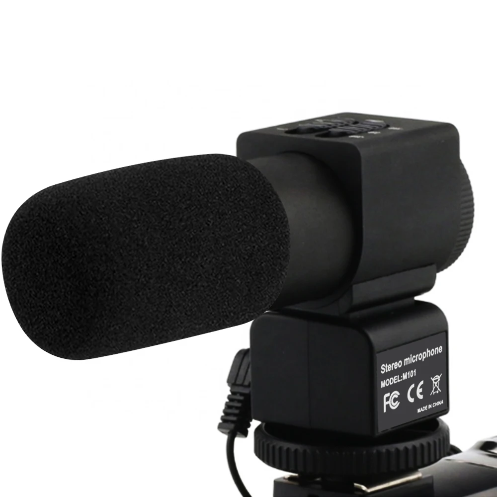 

Video Microphone Professional Studio Digital Video Interview Stereo Recording 3.5mm Microphones For DSLR Camera/DV Camcorder, Black