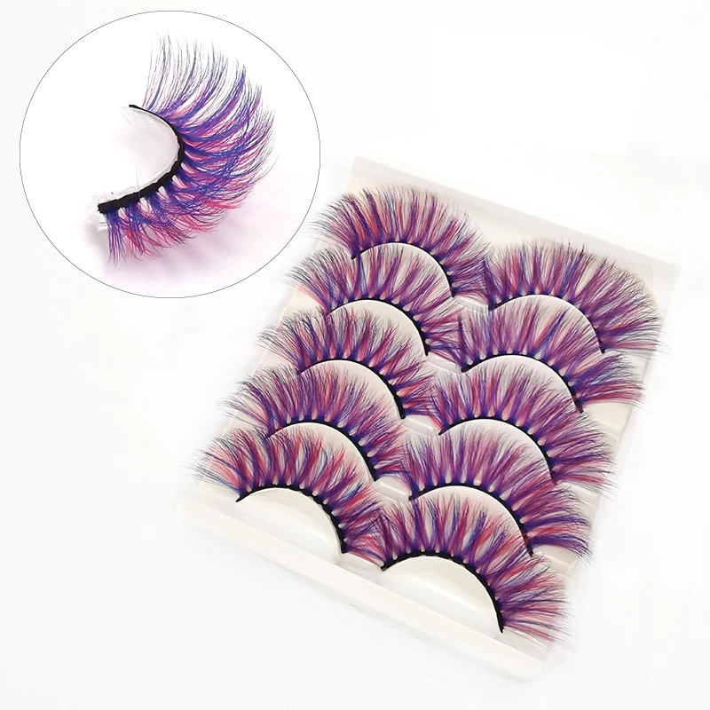 

color lash trays colored mink eyelashes colorful 25mm 30mm 3d fluffy 100% mink eyelash 3d faux mink eyelashes bulk