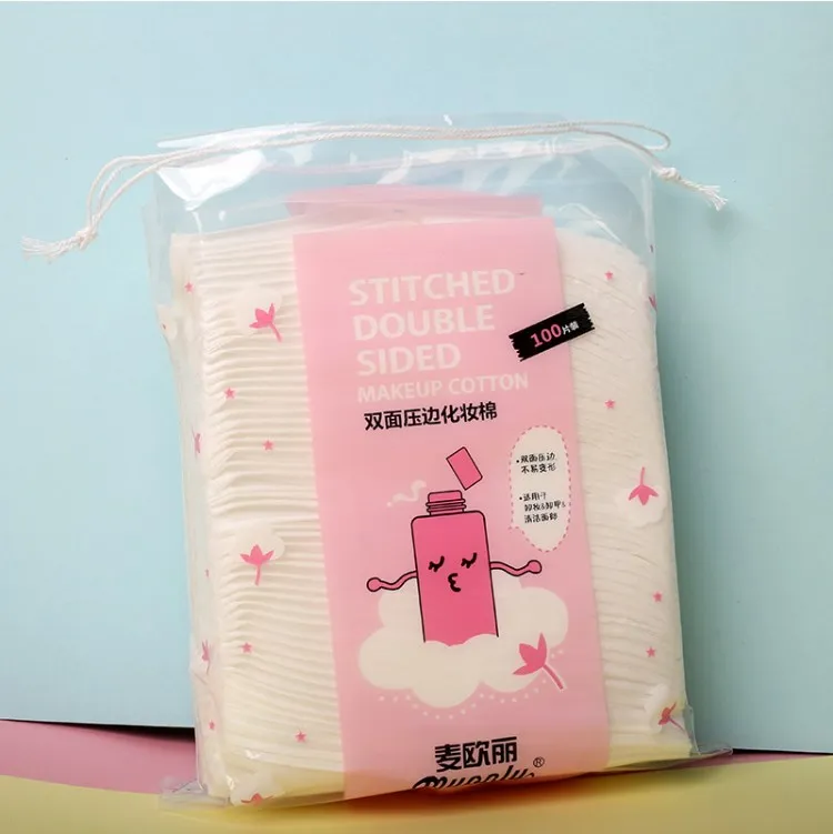 

Double Side Cosmetic Cotton Pads Organic Cotton Disposable Makeup Remover Pads, White