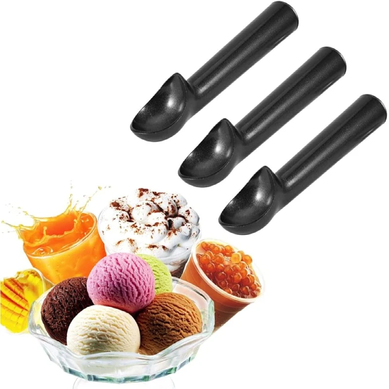 

Custom Ice Cream Spoon Logo Cookie Spoon with Non-stick Grips Colorful Ice Cream Spoons Tools, Silver/ gray/ gold/ black