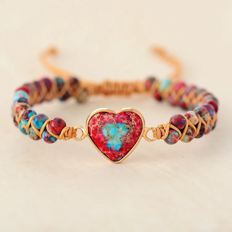 Classic Healing Opal Charm Bracelet Women's Natural Stone Braided Strand for Wedding or Party Wholesale Macrame Beads Jewelry