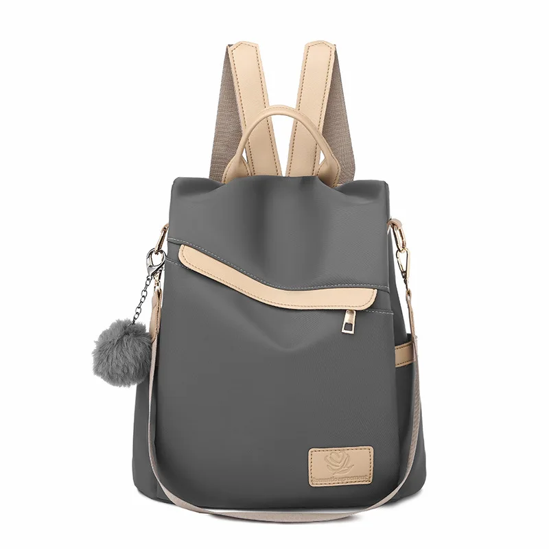 

Anti lost shoulder bag women 2022 new fashion hundred Oxford canvas travel small backpack large-capacity school bag, 2 colors or customized