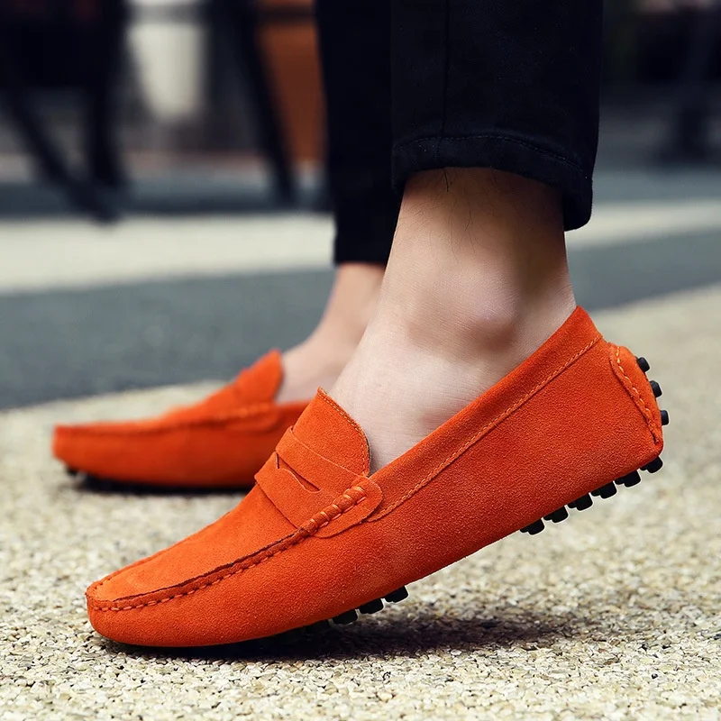 

Men Casual Shoes Classic Original Suede Leather Penny Loafers Slip On Flats Male Moccasins Peas Shoes, As picture and also can make as your request