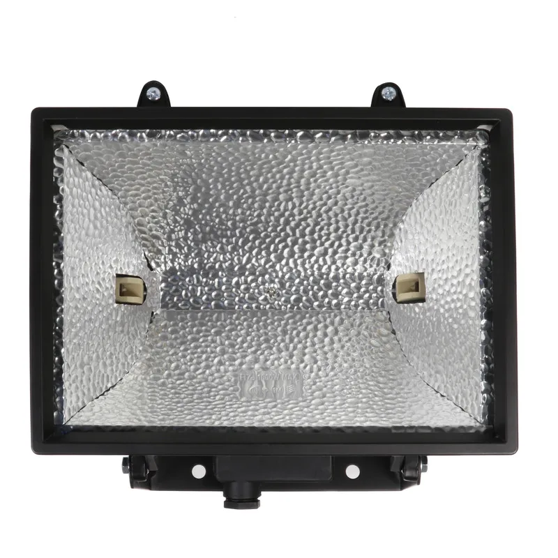 Black Aluminium Outdoor Security Wall Mounted Mains Powered R7s 1000w halogen floodlight lamp + FREE BULB