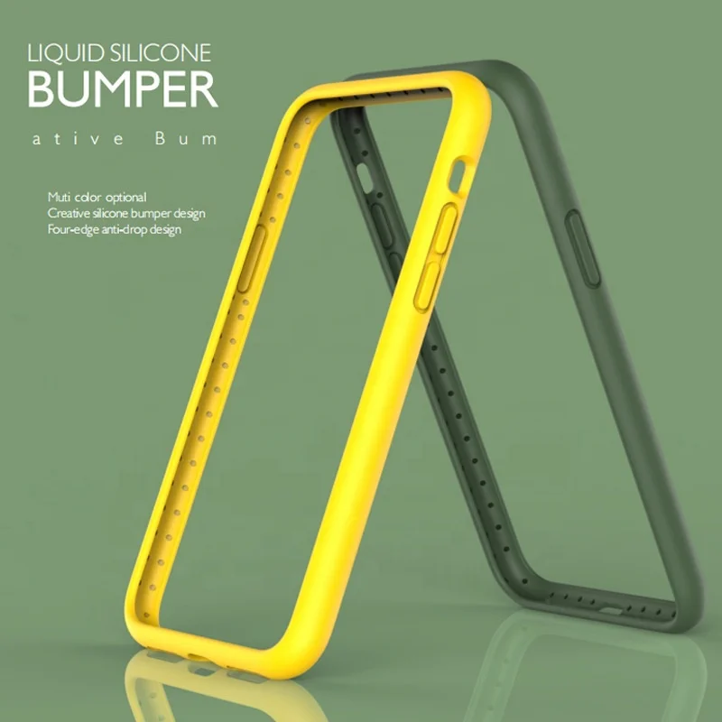 

New Design Liquid Silicone Frame Phone Case Edge Cover For iPhone 12 Mini 11 Pro Max