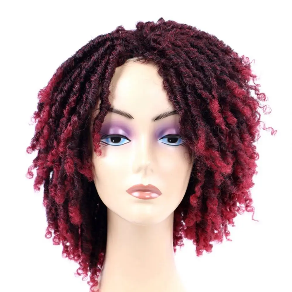 

Private Label Hair Crochet Heat-resistant Synthetic Wig Multiple Colour Dirty Braid for Afro Women None Lace Wigs Swiss Lace, Pink,black