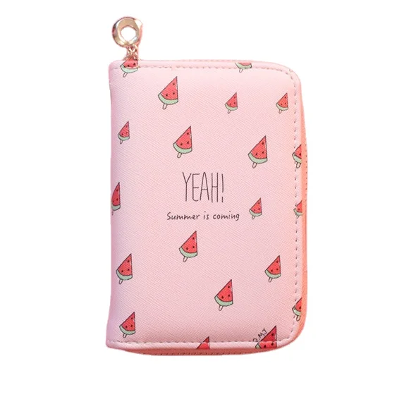 

Hot Sale Portable Cute Fruit Pattern Bank Card Wallet Women Short Zipper Travel Fashion Small Wallet, Mix (as picture)