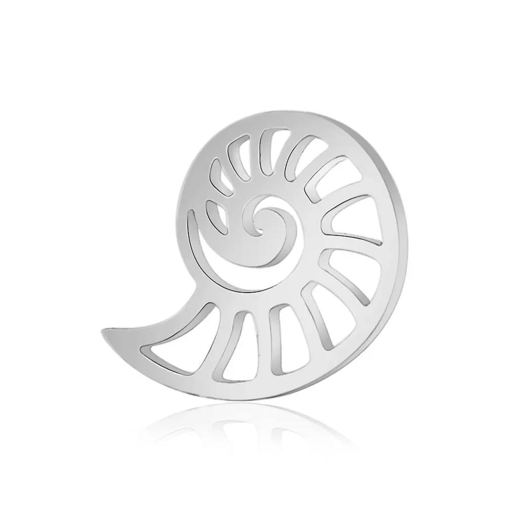 

New Fashion Jewelry Making Accessories Stainless Steel Conch Charm Jewelry Pendant 5Pcs/Bag