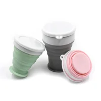 

Travel Collapsible Silicone Coffee Cup Portable Foldable picnic Mug Folding Camping Cup with Lid