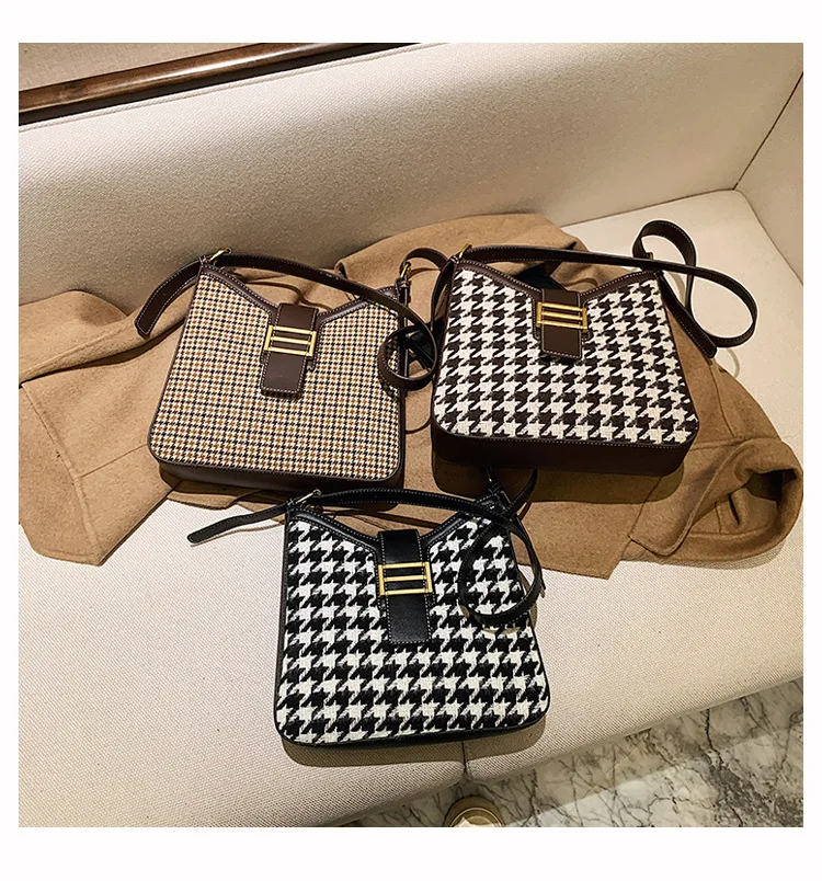

ST-0639 Axillary Bag New Tide One Shoulder Bag Design Feeling Plover Tote Large Tartan Ladies Handbags, Multi color