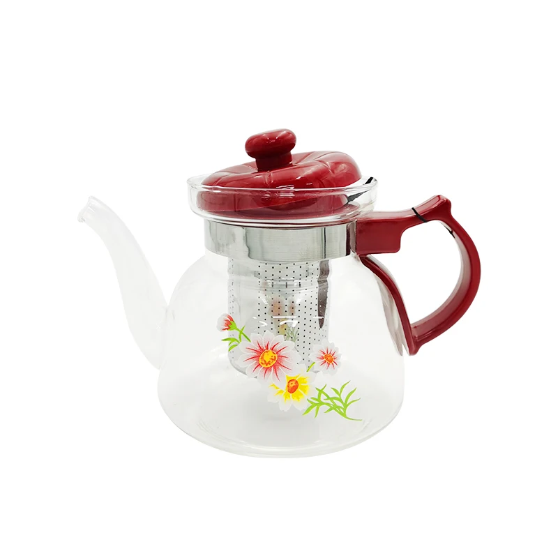 

Cordless stove turkish glass tea kettle whistle teapot non electric with strainers wholesale