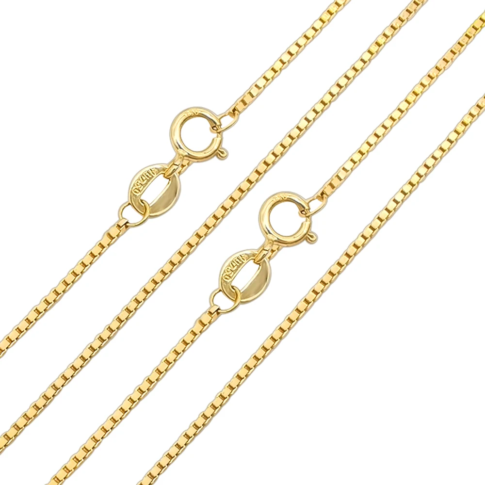 

Jewelry Factory Wholesale New Fashion Trendy Real Yellow Gold 18k Gold Necklace Jewelry Box Chain