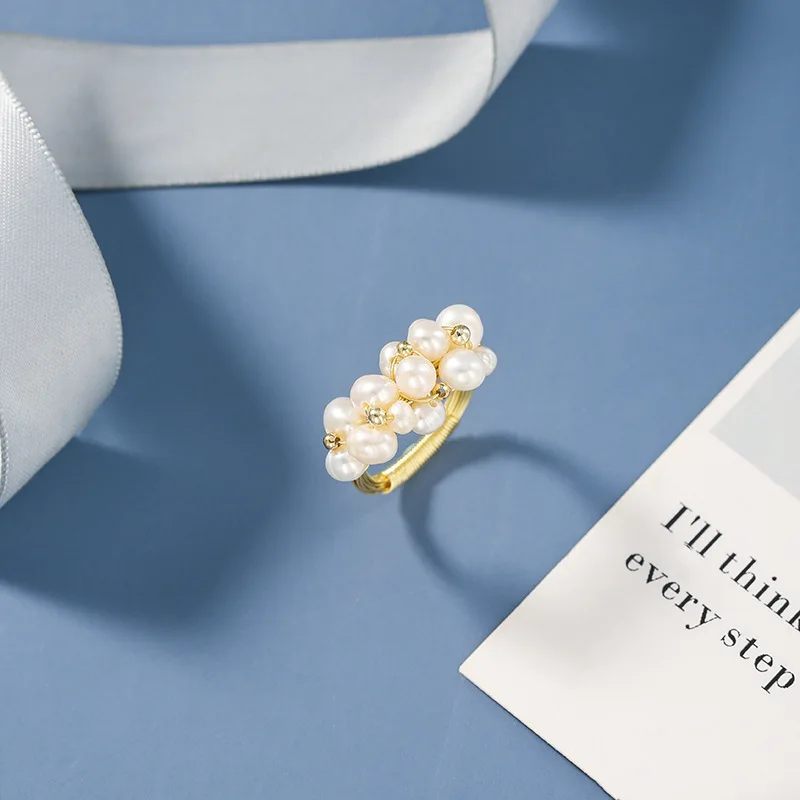 

fresh water pearl ring Simple Designs Jewelry Rings 18K Gold Saudi Arabia Adjustment Wedding Rings For Women
