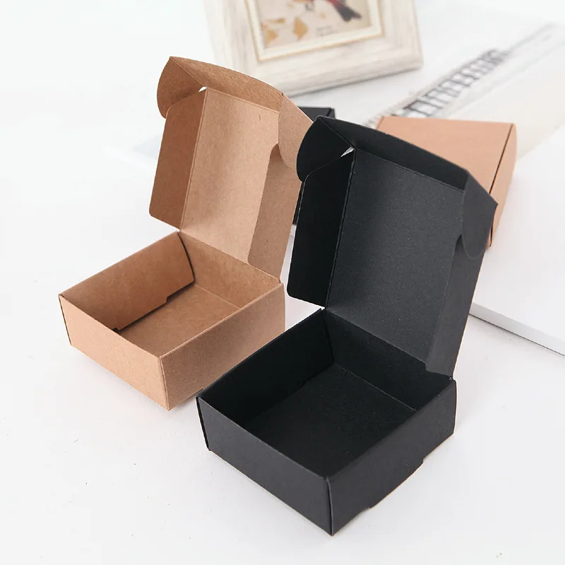 

Stock Kraft Box for Jewelry Gift Aircraft Small Box, 350g kraft papel / 400g black cardboard papel